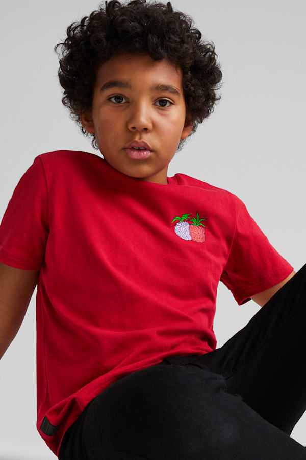 PUMA x ONE PIECE Youth Graphic Tee, Club Red, extralarge