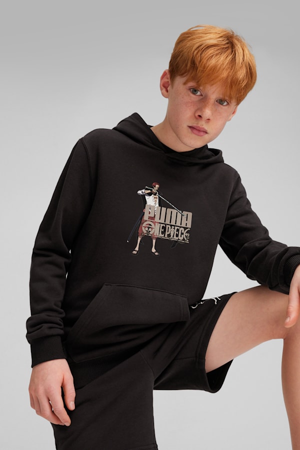 PUMA x ONE PIECE Youth Hoodie, PUMA Black, extralarge
