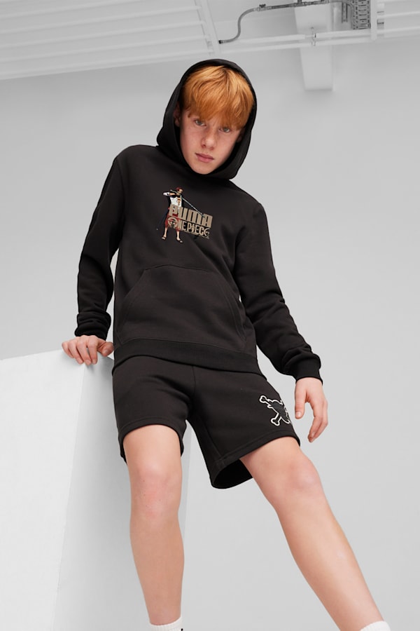 PUMA x ONE PIECE Youth Hoodie, PUMA Black, extralarge
