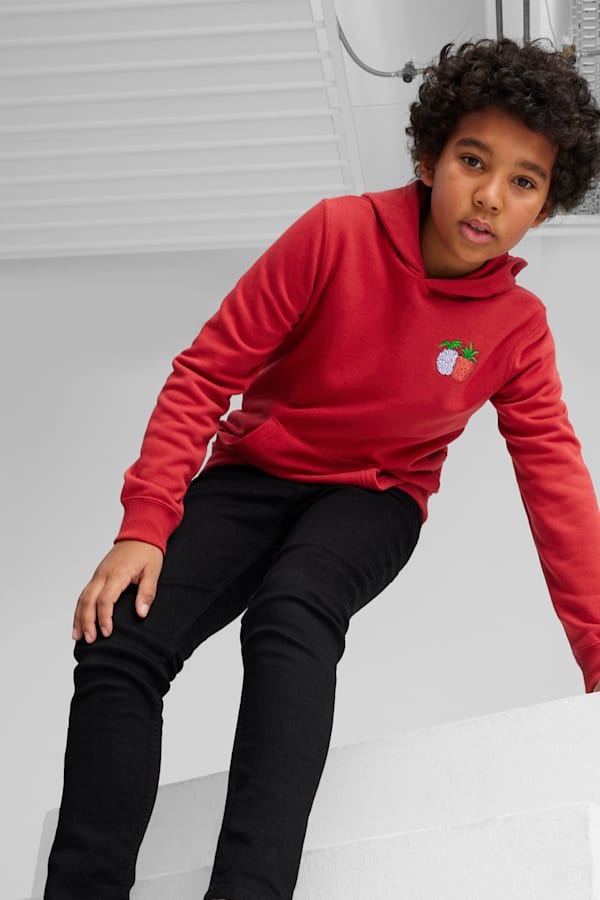 PUMA x ONE PIECE Youth Hoodie, Club Red, extralarge