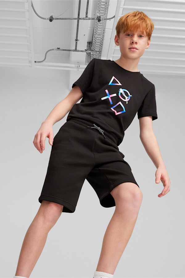 PUMA x PLAYSTATION Youth Shorts, PUMA Black, extralarge