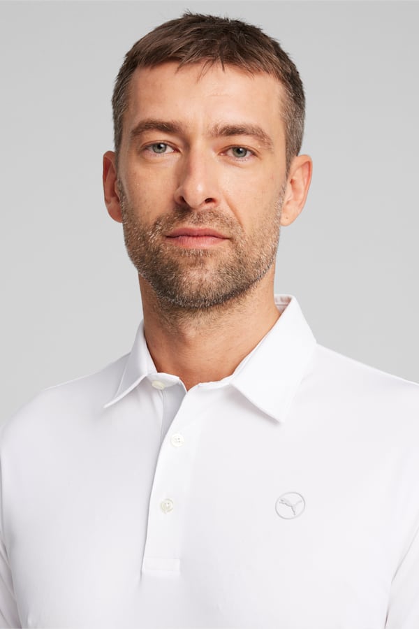 Pure Solid Men's Golf Polo, White Glow, extralarge