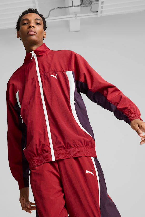 Mens red puma tracksuit hotsell