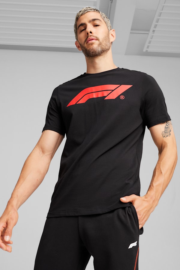 F1® Essentials Men's Motorsport Logo Tee, PUMA Black, extralarge