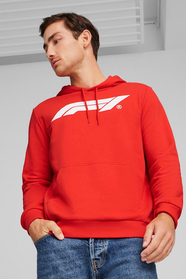 F1® Essentials Men's Motorsport Logo Hoodie, Pop Red, extralarge