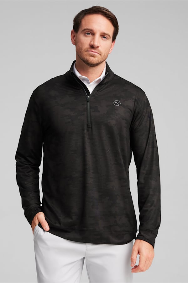 Cloudspun Camo 1/4 Zip, PUMA Black, extralarge