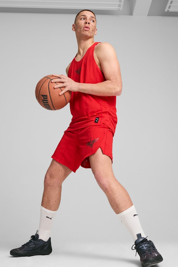 Melo Alwayz On Men's Basketball Shorts, For All Time Red, extralarge-GBR