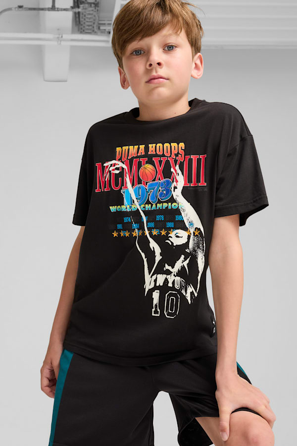 Basketball Crowd Craze Tee Youth, PUMA Black, extralarge