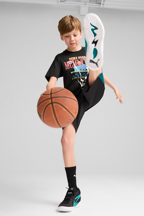 Basketball Crowd Craze Tee Youth, PUMA Black, extralarge