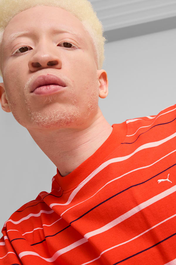 MMQ Striped Tee Men, Redmazing, extralarge
