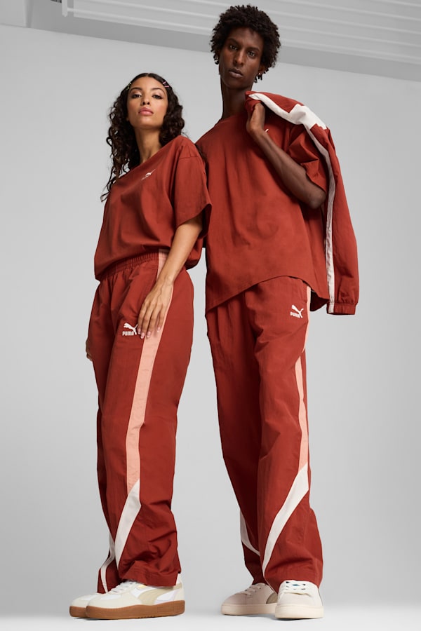 CLUB DE COURSE Track Pants Unisex, Mars Red-Deeva Peach, extralarge