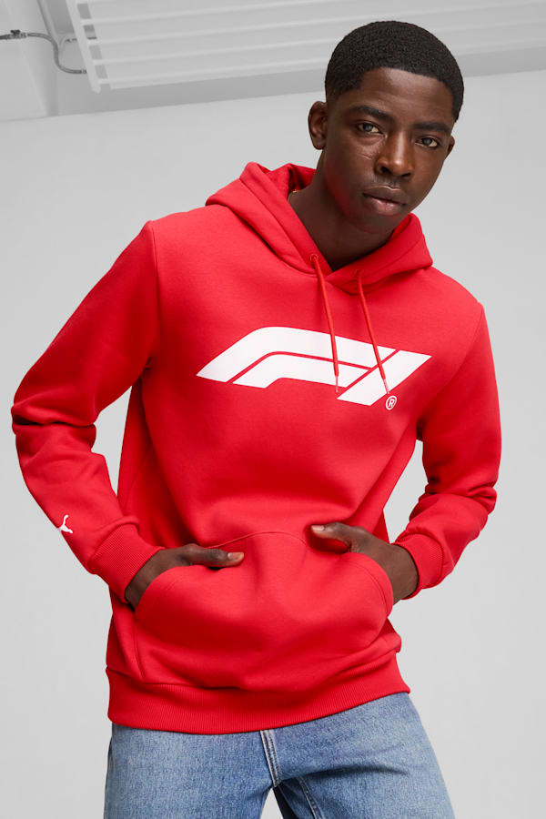 F1® ESS Logo Fleece Hoodie Men, Pop Red, extralarge