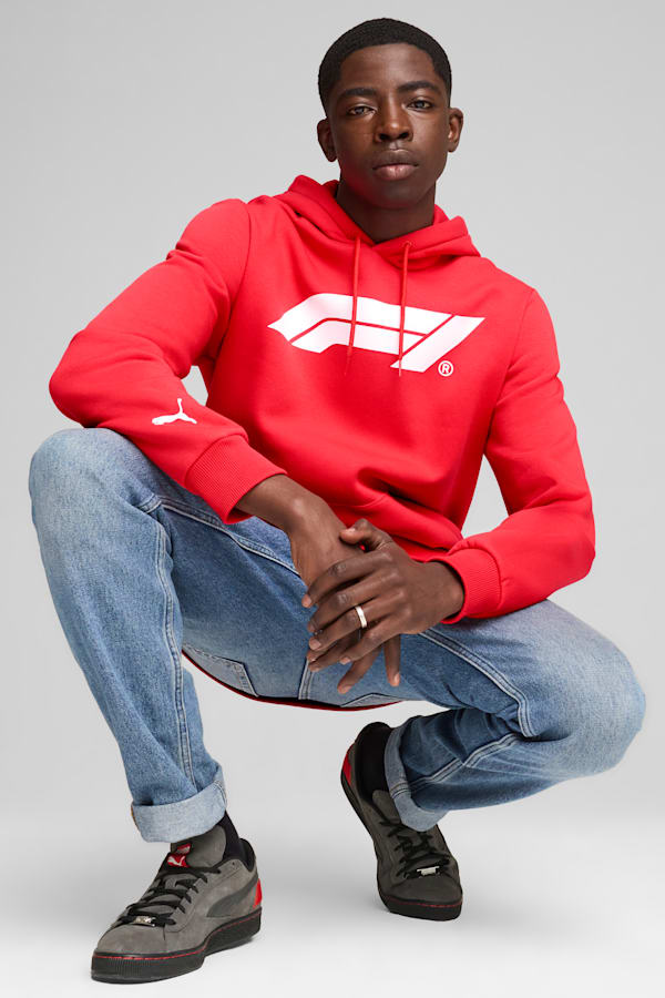 F1® ESS Logo Fleece Hoodie Men, Pop Red, extralarge