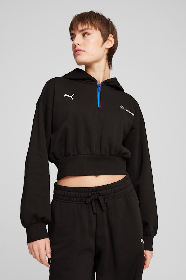 BMW M Motorsport ESS+ Half-Zip Hoodie Women, PUMA Black, extralarge