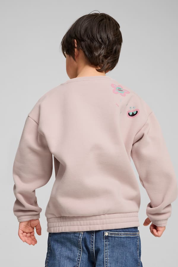 PUMA x TROLLS Graphic Crew Sweat Kids, Mauve Mist, extralarge