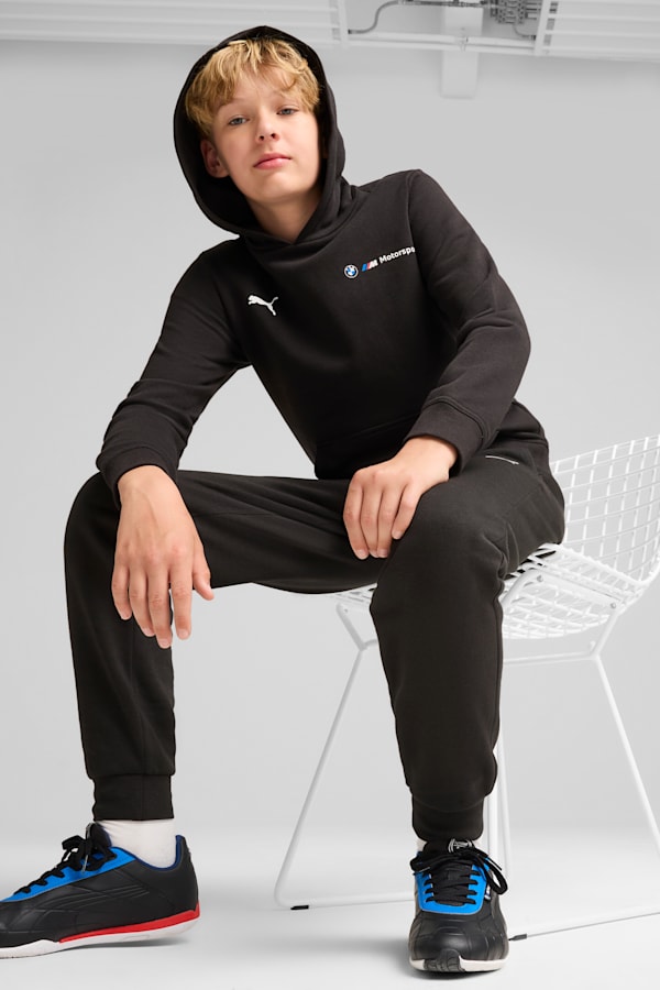 BMW M Motorsport Essentials+ Hoodie Youth, PUMA Black, extralarge