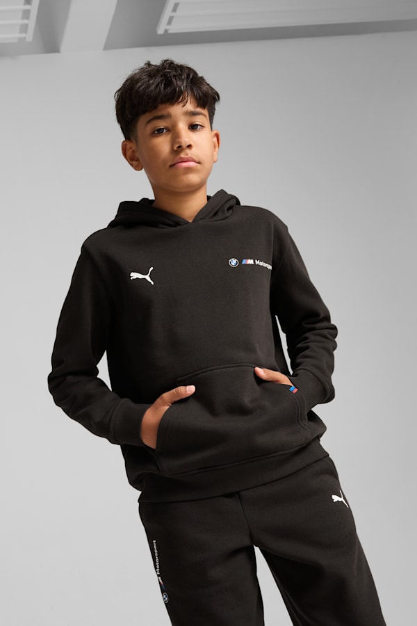 BMW M Motorsport ESS+ Fleece Hoodie Youth, PUMA Black, extralarge
