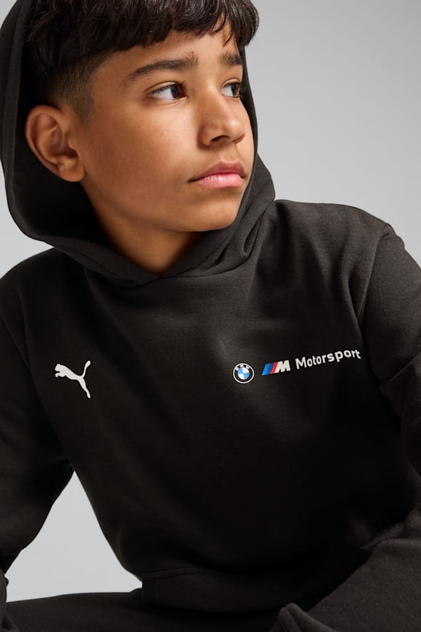 BMW M Motorsport ESS+ Fleece Hoodie Youth, PUMA Black, extralarge