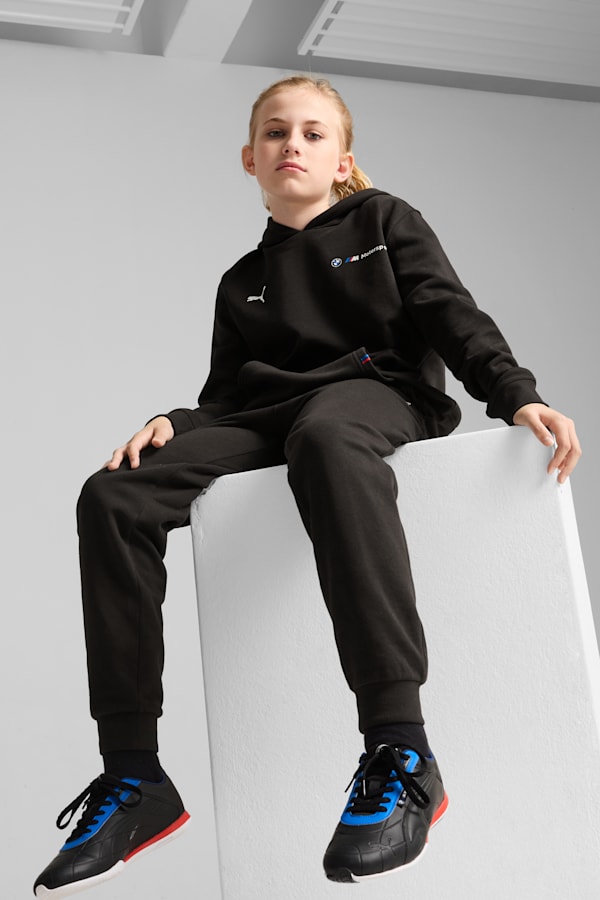 BMW M Motorsport ESS+ Fleece Hoodie Youth, PUMA Black, extralarge