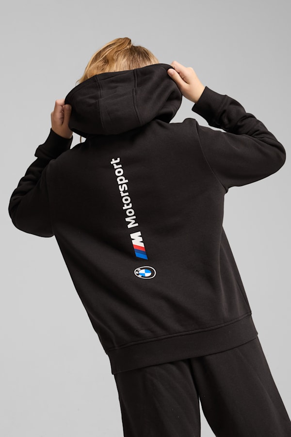 BMW M Motorsport ESS+ Fleece Hoodie Youth, PUMA Black, extralarge