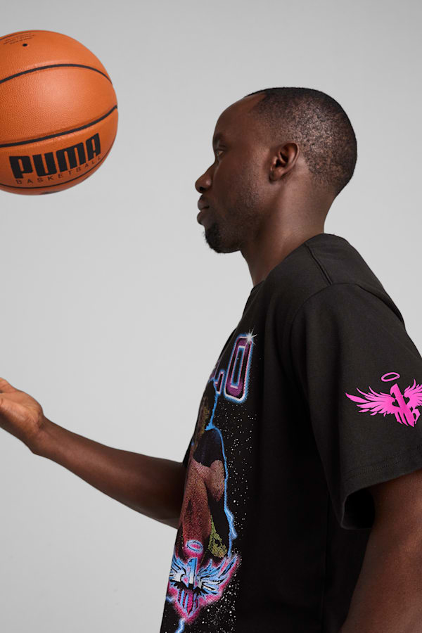 Melo Iridescent Hornets Basketball Tee Men, PUMA Black, extralarge