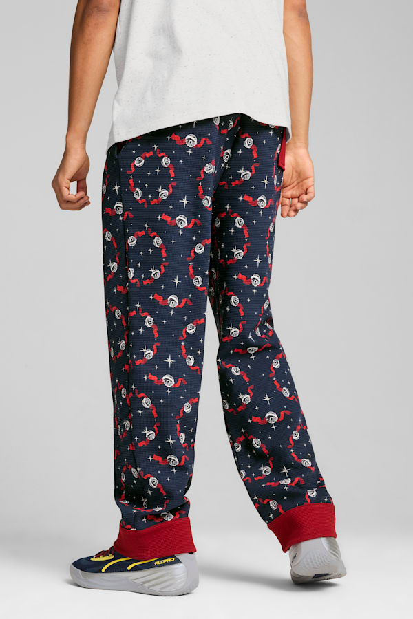 PUMA HOOPS x POLAR EXPRESS PJ Pants Men, Club Navy-Intense Red-AOP, extralarge-GBR