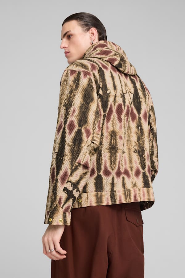 PALAIS ARTISAN Seersucker Jacket Men, Chocotart, extralarge