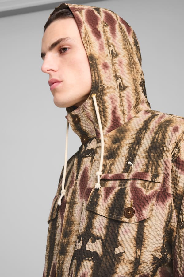 PALAIS ARTISAN Seersucker Jacket Men, Chocotart, extralarge