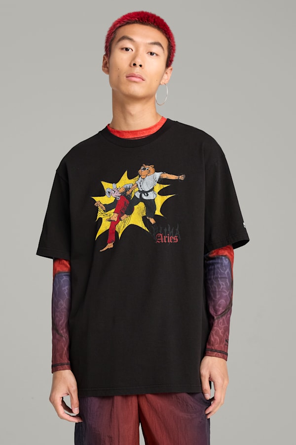 PUMA x ARIES Graphic Tee Unisex, PUMA Black, extralarge