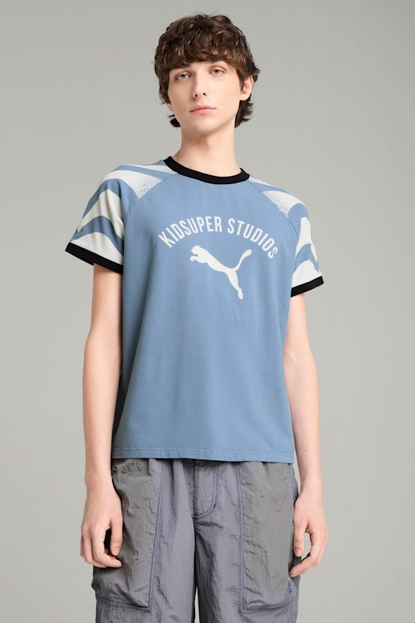 PUMA x KIDSUPER Ringer Tee Men, Cool Blue, extralarge-GBR