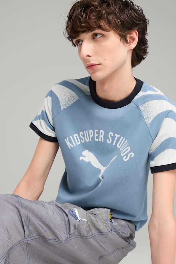 PUMA x KIDSUPER Ringer Tee Men, Cool Blue, extralarge-GBR