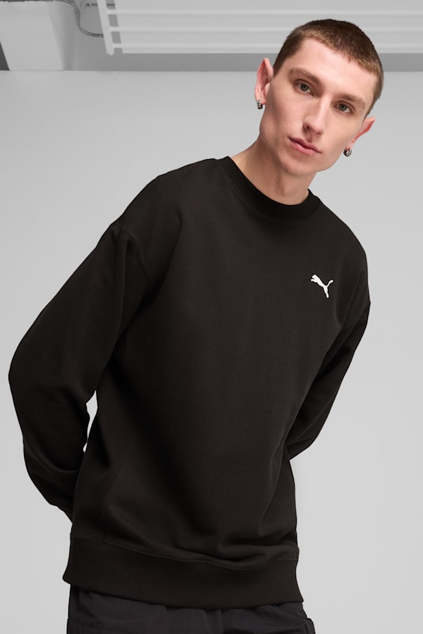 WARDROBE ESS Relaxed Crew Men, PUMA Black, extralarge