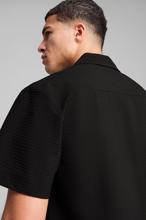 WARDROBE ESS Seersucker Relaxed Shirt Men, PUMA Black, extralarge