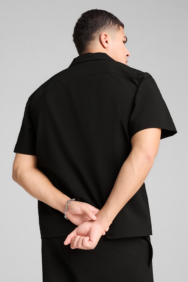 WARDROBE ESS Seersucker Relaxed Shirt Men, PUMA Black, extralarge