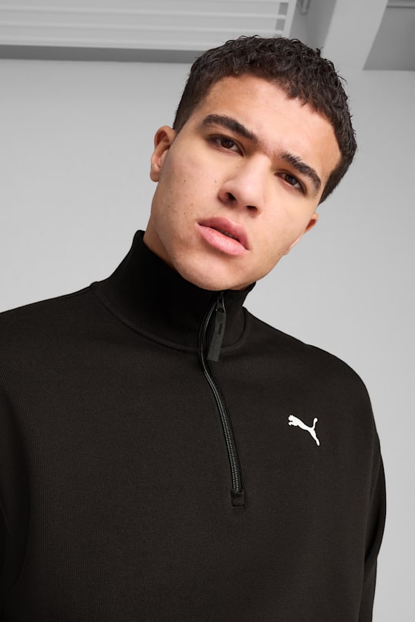 WARDROBE ESS Relaxed Half Zip Crew Men, PUMA Black, extralarge