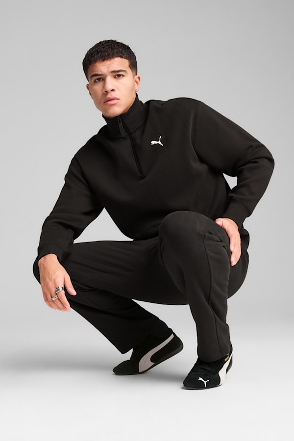 WARDROBE ESS Relaxed Half Zip Crew Men, PUMA Black, extralarge