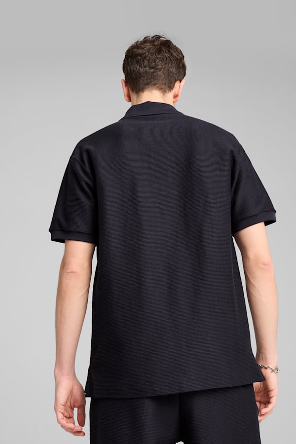 PREMIUM Essentials Relaxed Jacquard Polo Unisex, New Navy, extralarge
