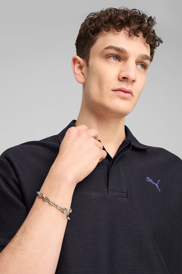 PREMIUM Essentials Relaxed Jacquard Polo Unisex, New Navy, extralarge