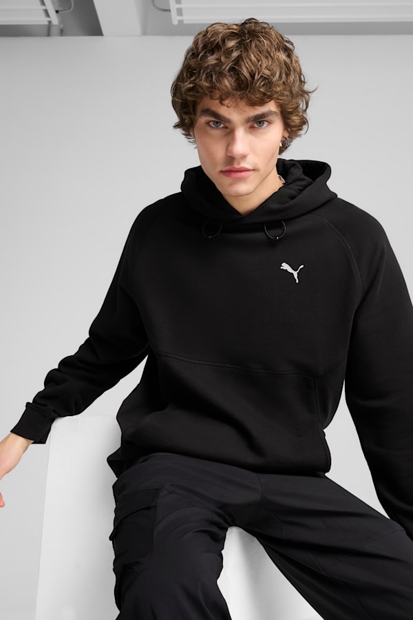 PUMATECH DELTAKNIT Relaxed Hoodie Men, PUMA Black, extralarge