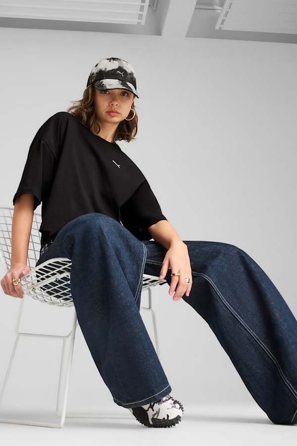WARDROBE Essentials Oversized Short Tee Women, PUMA Black, extralarge