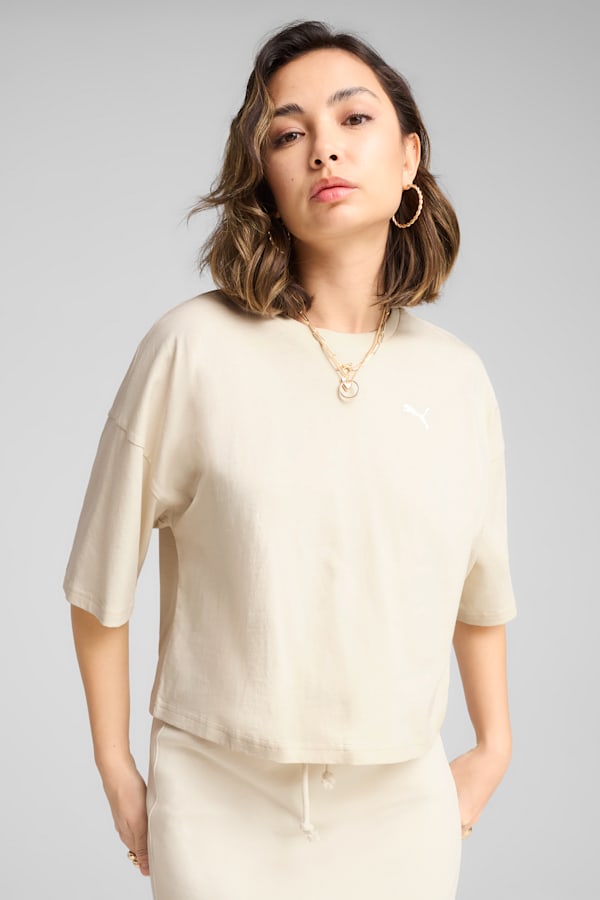 WARDROBE Essentials Oversized Short Tee Women, Alpine Snow, extralarge
