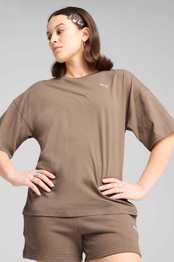 Wardrobe Essentials Oversized Tee Women, Totally Taupe, extralarge