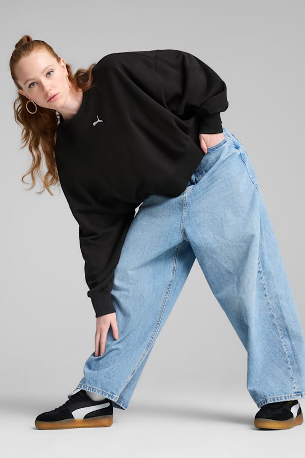 WARDROBE Essentials Oversized Crew Women, PUMA Black, extralarge