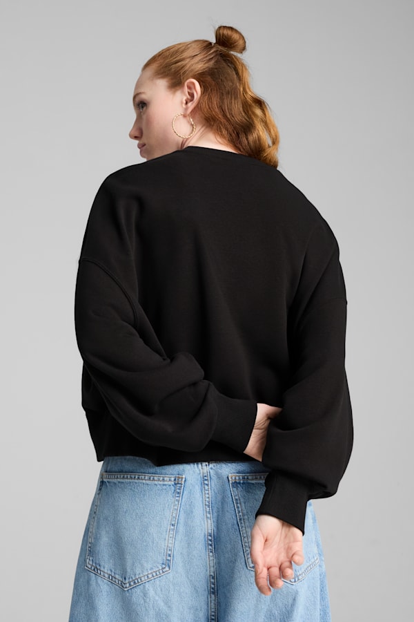 WARDROBE Essentials Oversized Crew Women, PUMA Black, extralarge
