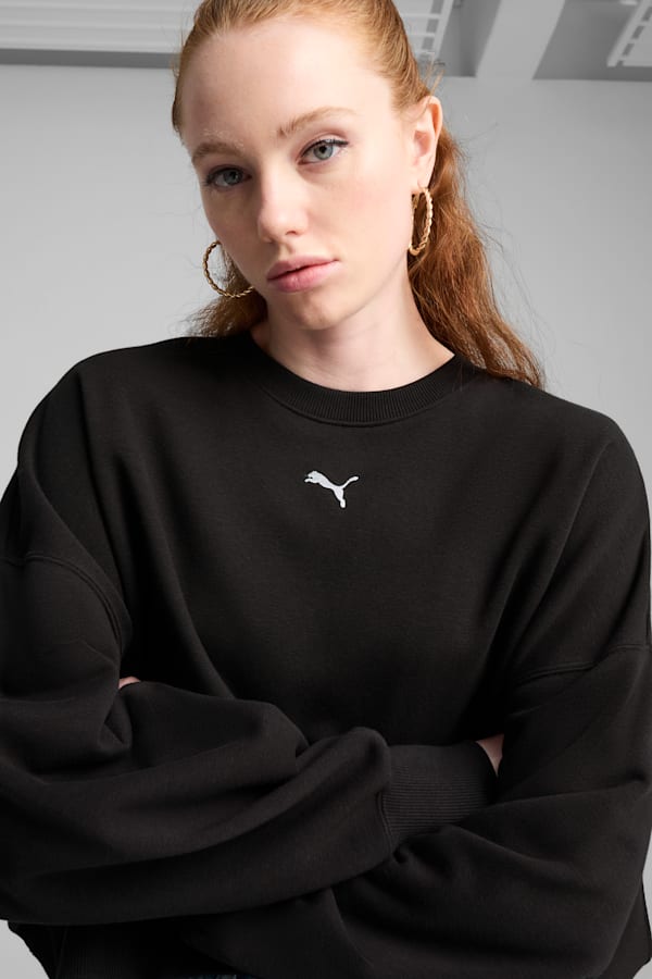 WARDROBE Essentials Oversized Crew Women, PUMA Black, extralarge
