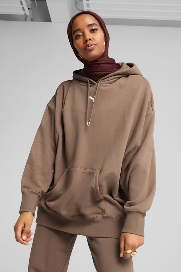 WARDROBE ESS Oversized Hoodie Women, Totally Taupe, extralarge-GBR