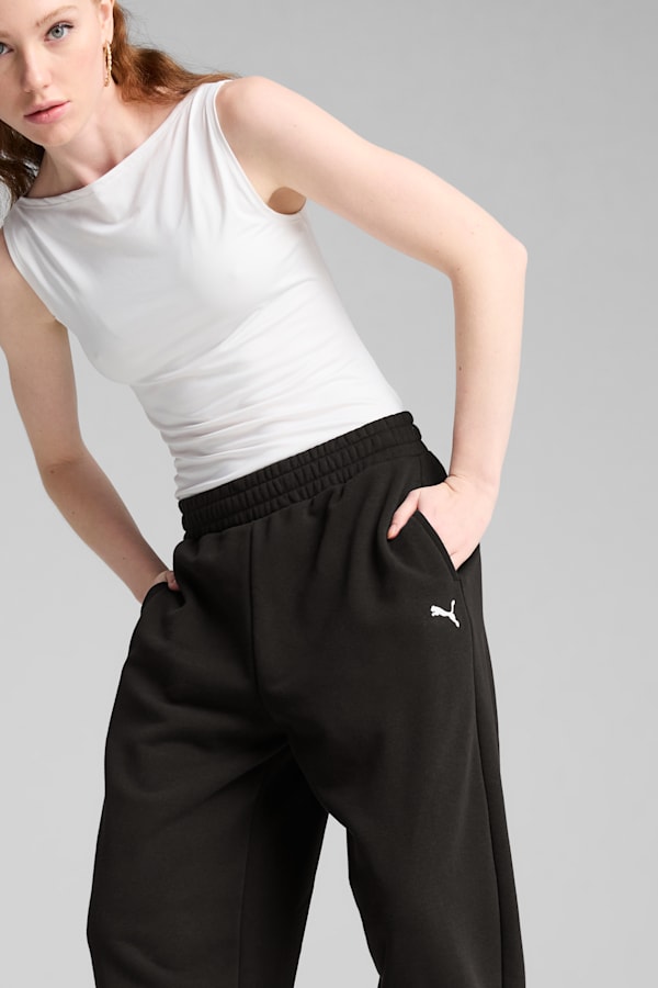 WARDROBE Essentials Relaxed Sweatpants Women, PUMA Black, extralarge