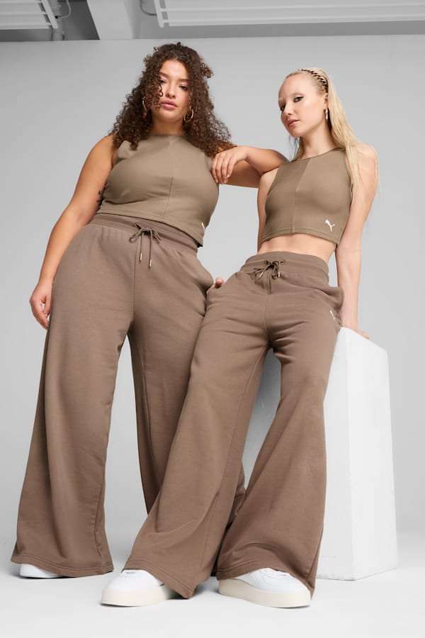 Wardrobe Essentials Relaxed Wide Leg Sweatpants Women, Totally Taupe, extralarge-GBR