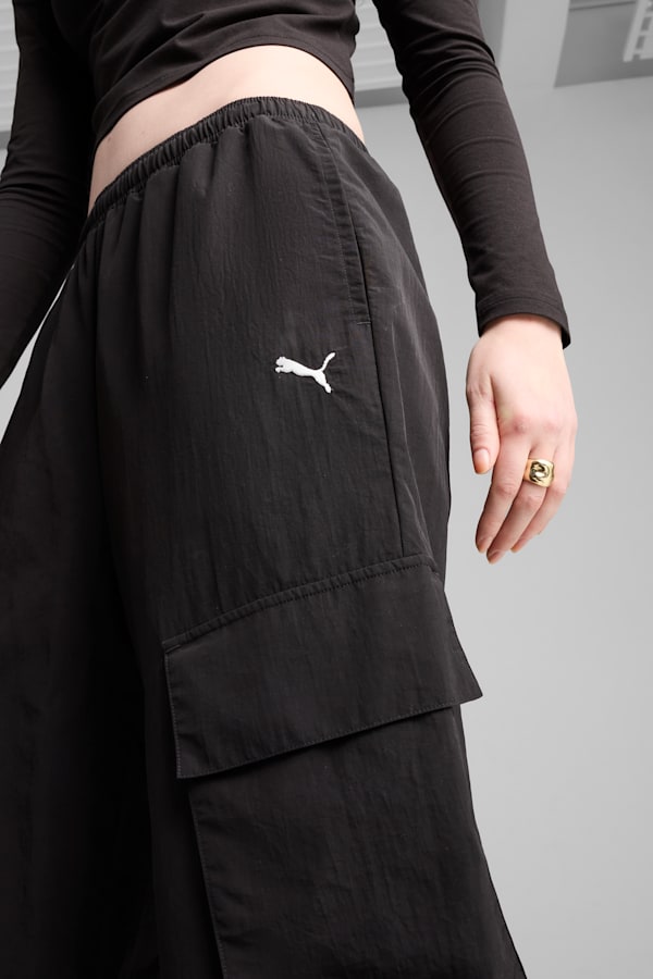 WARDROBE Essentials Relaxed Woven Cargo Pants Women, PUMA Black, extralarge