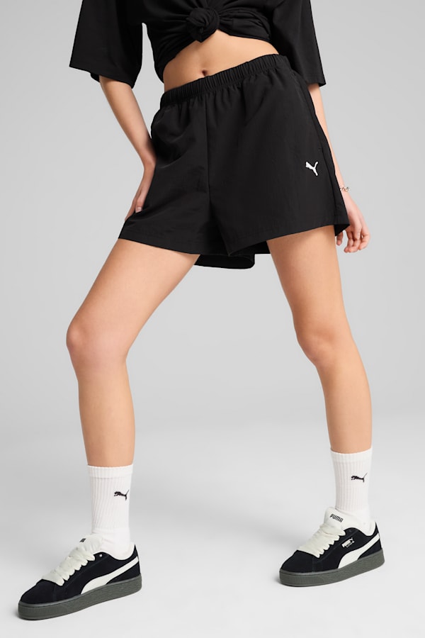Wardrobe Essentials A-Line Woven Shorts 3' Women, PUMA Black, extralarge-GBR